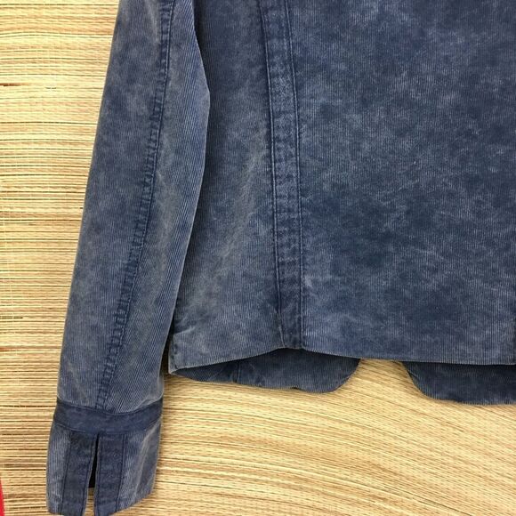 Free People Washed Cord Velvet Band Military Jacket In Washed Blue Size S - Picture 7 of 14